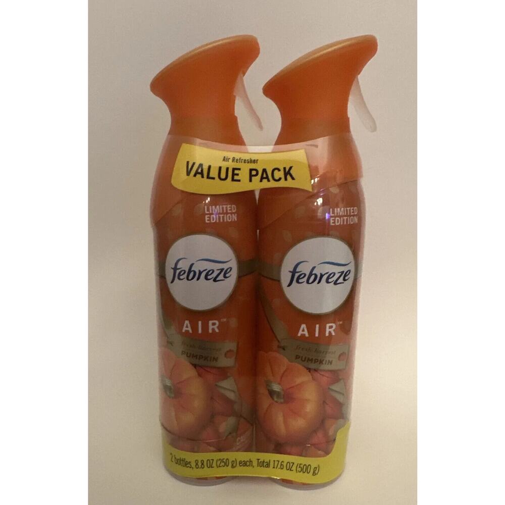 2 Pack Febreze Air 8.8 Oz Limited Edition Fresh Harvest Pumpkin Air Fresh Spray